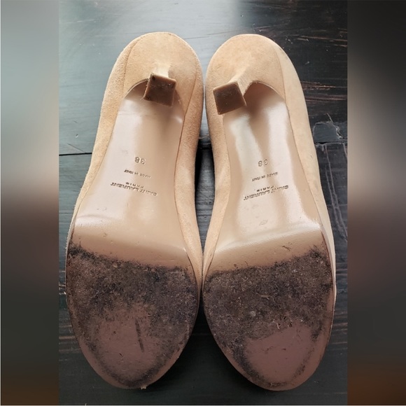 YSL Yves Saint Laurent TribToo in Tan Suede with Patent Leather Toes - Picture 7 of 8